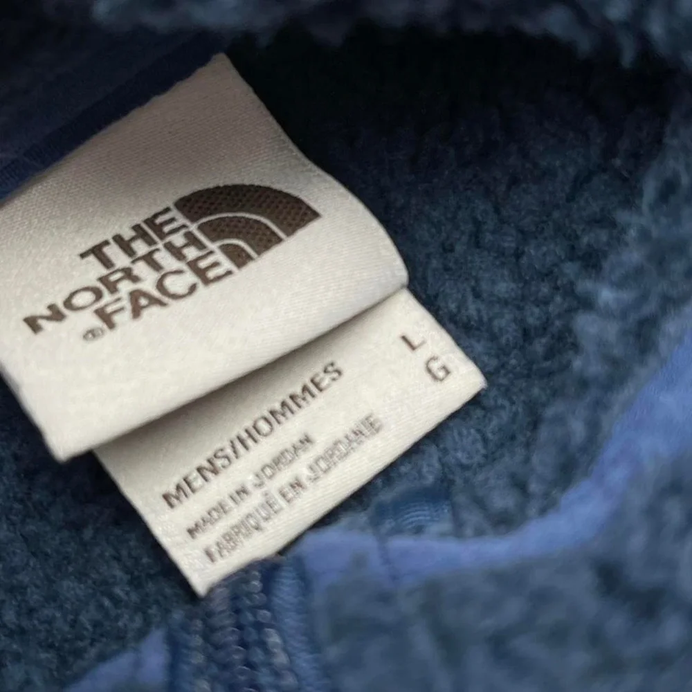North Face Quarter Zip Jacket in Heather Blue Men's‎ Large Gordon Lyons Fleece
